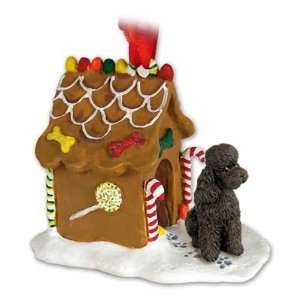  Poodle Sport Cut Gingerbread House Ornament   Brown: Home 