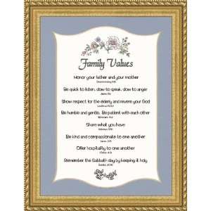  Family Core Values Gold Framed Poem Christian Gift 7 X 9 