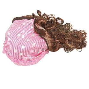   Stripe Headband Short Brown Hairpiece Curly Wig Hat Hairband: Beauty