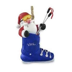  Santa in Ski Boot Christmas Ornament