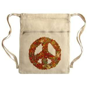   Messenger Bag Sack Pack Khaki Peaceful Peace Symbol 