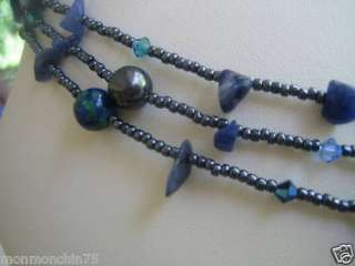 Swarovski /Lapis Lazuli /Kyanite /malachite / necklace  