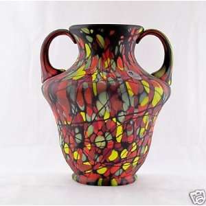   Art Glass Dave Fetty Myriad Mosaic 2 Handle Vase