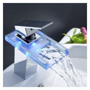 Sprinkle®   Color Changing LED Waterfall Bathroom Sink Faucet with 