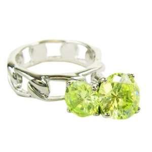   Birthday Dangle Gem Rings   August Peridot Size 6: Toys & Games