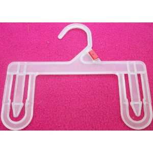   Wide, Departmental Store White Clear Plastic Closet Hanger, Set of 5