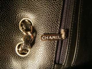 100% Authentic, beautiful CHANEL Black Caviar Leather Classic Jumbo 