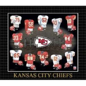  Kansas City Chiefs Evolution Of The Team Uniform Framed 