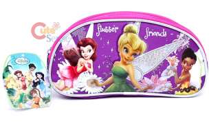 Disney TinkerBell Fairies Pencil Case, Cosmetic Bag :Pink  Violet