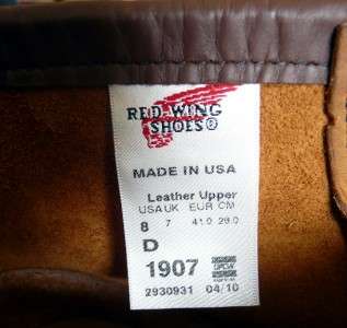 Vintage Red Wing USA Heritage 1907 Work Copper Leather Norwegian 