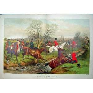   1881 Colour Print Horses Hunting Sport Hounds Sturgess