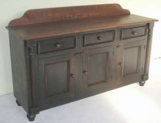New Rustic Style Buffet Server. Old Pine Black Buffet.  