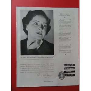 the Equitable life assurance society of the U.S.,1937 print ad (woman 