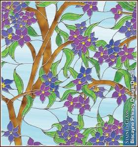   Floral Privacy Stained Glass Window Film Clings 605690162030  