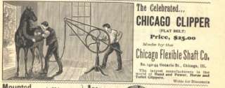 1896 ad b chicago flexible shaft co clipper horse  