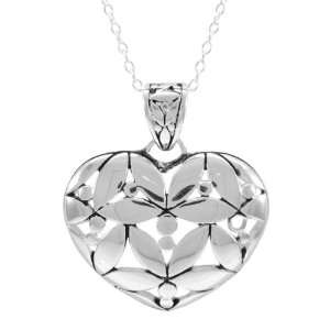  Sunstone Sterling Silver Bali Heart Necklace Jewelry
