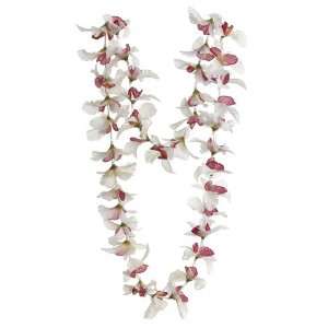   Artificial Cream Hawaiian Orchid Silk Flower Leis 23