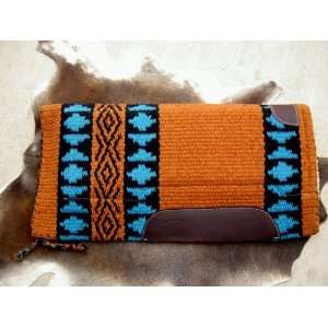  Wool Saddle Pad Brown and Blue 