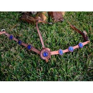  Leather Hairon Blue Breast Collar 