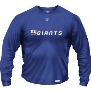 Reebok New York Giants Sidleline Heathered Long Sleeve Equipment T 