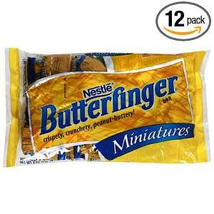 Nestles Butterfinger Miniatures, 8 Ounce Bags (Pack of 12)  