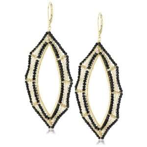   Stunning Chain and Jet Crystal Long Marquis Shape Earrings: Jewelry