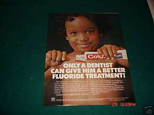 Original 1972 Colgate Toothpaste Dentist Flouride ad  