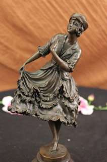 Signed Colinet High Society Pretty Girl Bronze Sculpture Art Deco 