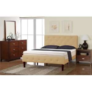 Modern Queen Size Upholstered Bed With Headboard And Footboard In 