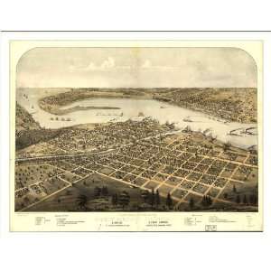  Historic Port Huron, Michigan, c. 1867 (L) Panoramic Map 