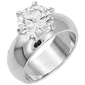  4.5ct Cz Silver Round Solitaire Engagement Ring 