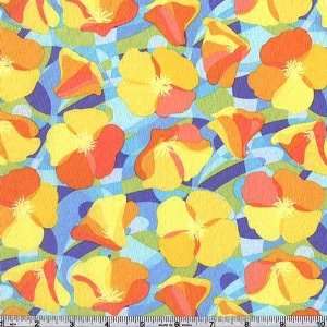  45 Wide Meadow Dance Flower Mosaic Citrus Fabric By The 