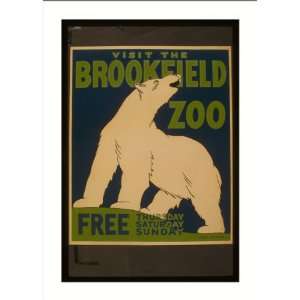 WPA Poster (M) Visit the Brookfield Zoo free Thursday Saturday Sunday