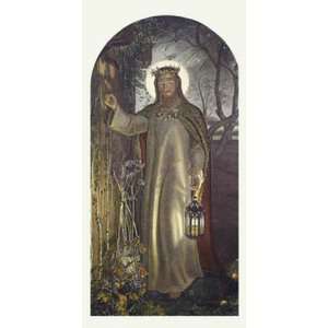 Light of the World Etching Holman Hunt, William Ridgeway, Religious 