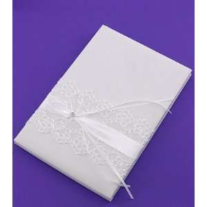  White Floral Wedding Guest Book 