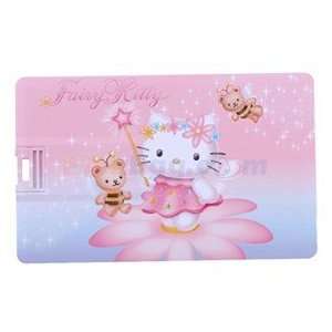   Kitty Double Sided Pattern Credit Card Style Flash Drive: Electronics