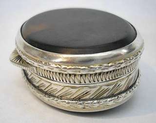 ANTIQUE BOX ETCHED 800 SILVER c1850 ITALY SNUFF PILL  