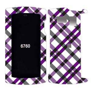 PURPLE CROSS PLAID CHECK RUBBERIZED SNAP ON HARD SKIN SHELL PROTECTOR 