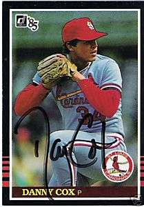 1985 Donruss Signed Card Autograph Danny Cox Cardinals  