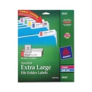  Avery Extra Large Filing Label  Assorted Colors   AVE5026 