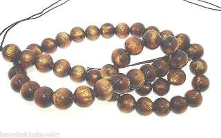 8mm Mod Black (Golden) Coral Crafting Loose Beads  