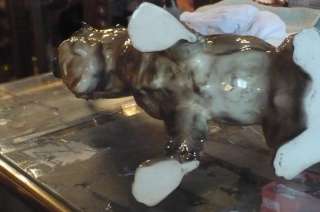 Vintage Porcelain Schnauzer Dog Puppy Large Figurine  
