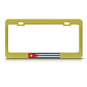  Cuba Cuban Flag Country Metal license plate frame Tag 