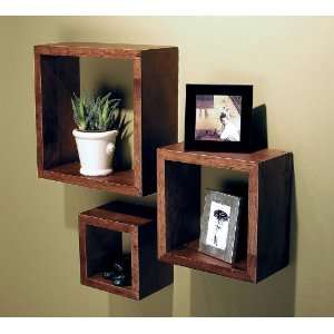  Set of 3 Cubbi Wall Mounted Shelves in Cairo Finish: Home 