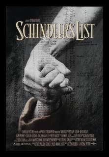 SCHINDLERS LIST * 1SH ORIG MOVIE POSTER 1993 NM DS  