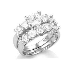   Engagement 2 Set Ring with Cubic Zirconia   Size 5 9, 9 Jewelry