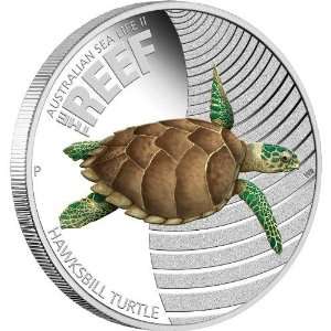 Australia 2011 Sea Life II 50ct. 1/2 Oz Hawsksbill Turtle Silver Coin 