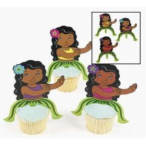  24 Luau Hula Girl Cupcake Picks: Toys & Games
