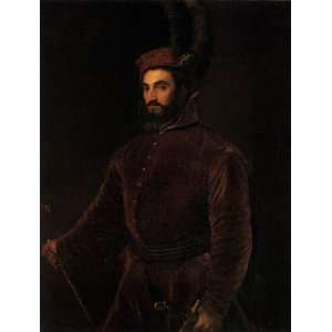   Titian   Tiziano Vecelli   32 x 42 inches   Portrait of Ippolito dei