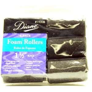 Diane Rollers Foam 1 1/2 Black (6 Pieces) (Pack of 12 